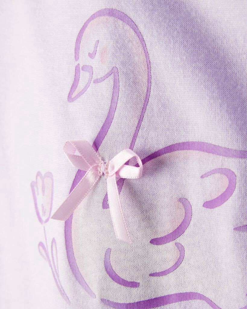 slide 3 of 4, Carter's Carters Girls Swan Floral Loose Fit Night Gown - Purple/White White/Lavender 8-10, 1 ct