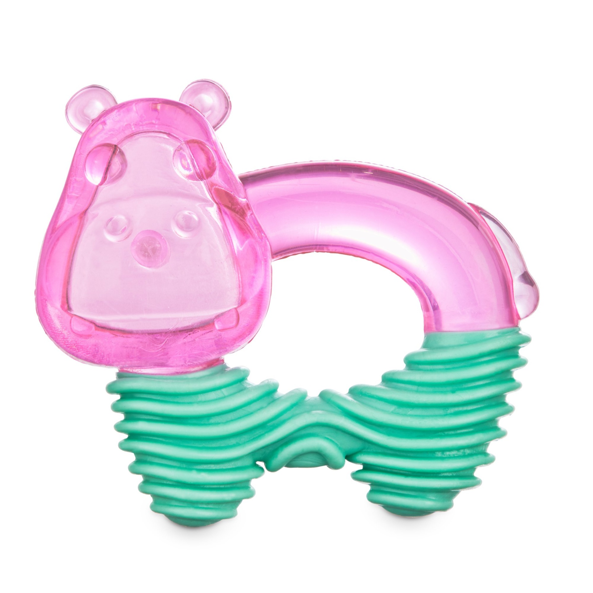 slide 1 of 1, Leaps & Bounds Chomp and Chew Ribbed Hippo Ring Dog Toy, SM