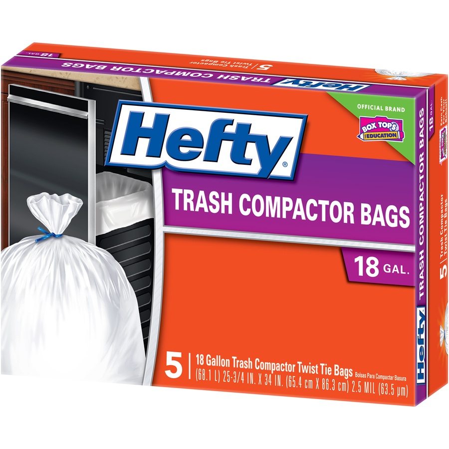 Hefty 18 Gallon Trash Compactor Bags With Twist Ties 5 ct Shipt
