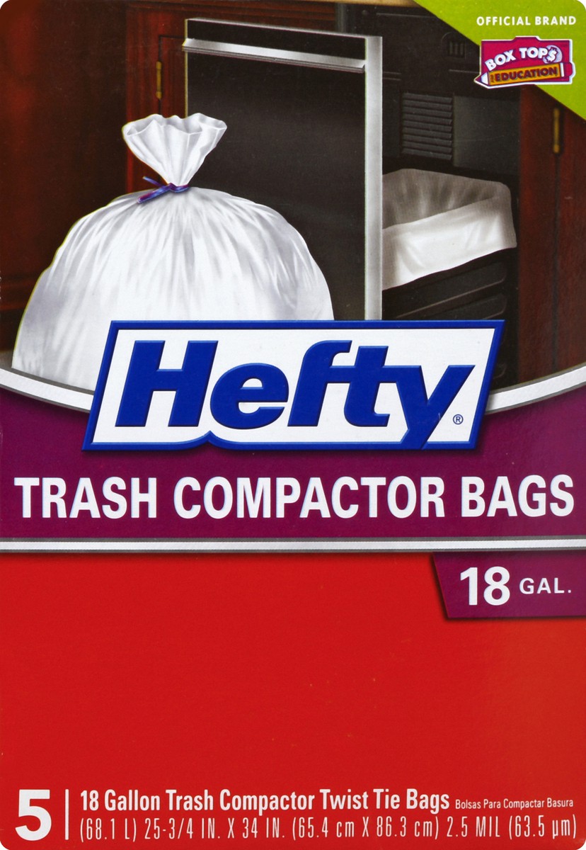 slide 1 of 6, Hefty Trash Compactor Bags 5 ea, 5 ct