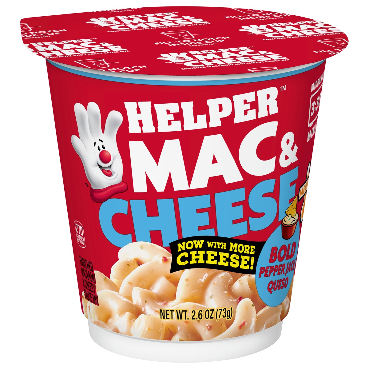 slide 2 of 11, Helper Medium Bold Pepper Jack Queso Mac & CheeseCup\Tub, 2.6 oz