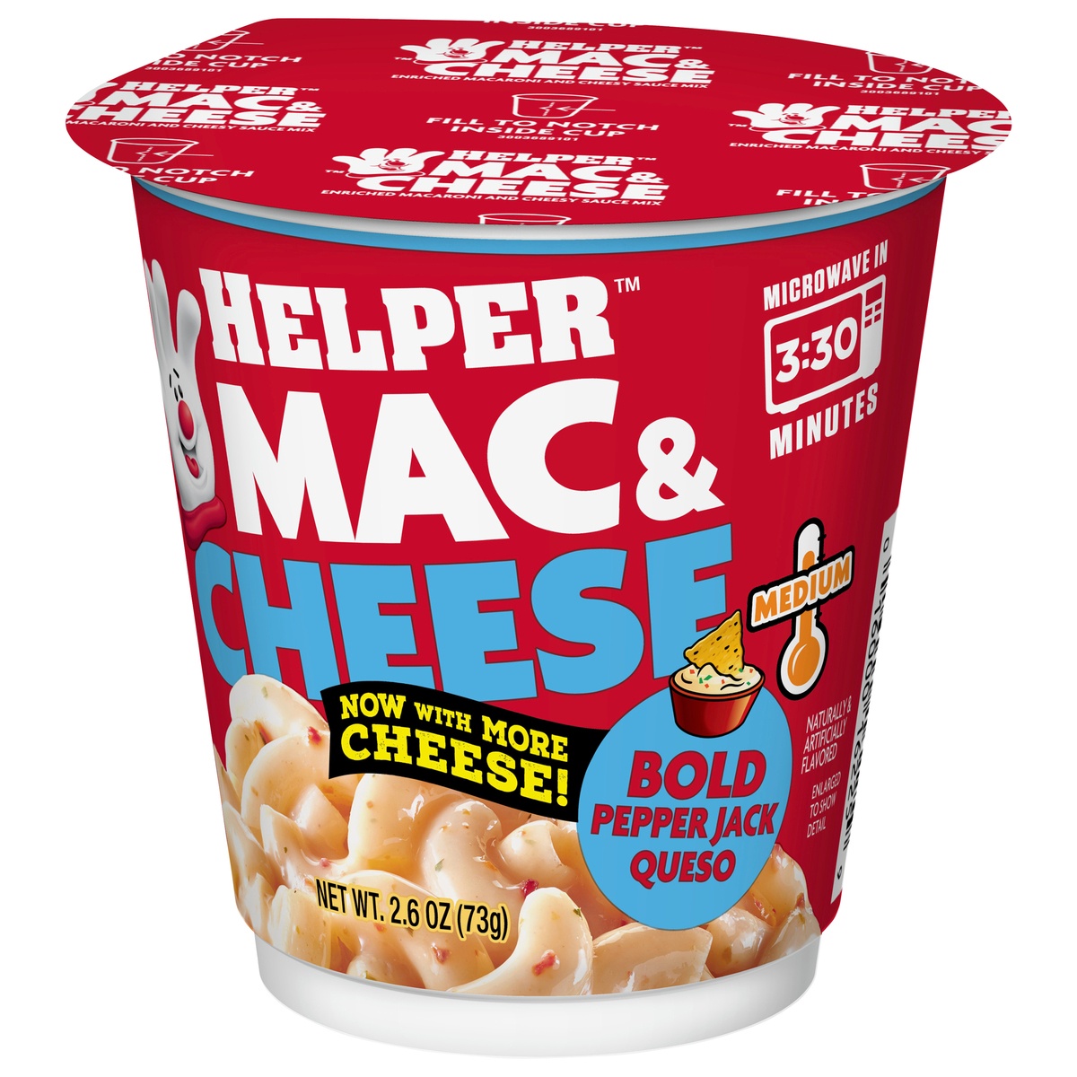 slide 3 of 11, Helper Medium Bold Pepper Jack Queso Mac & CheeseCup\Tub, 2.6 oz