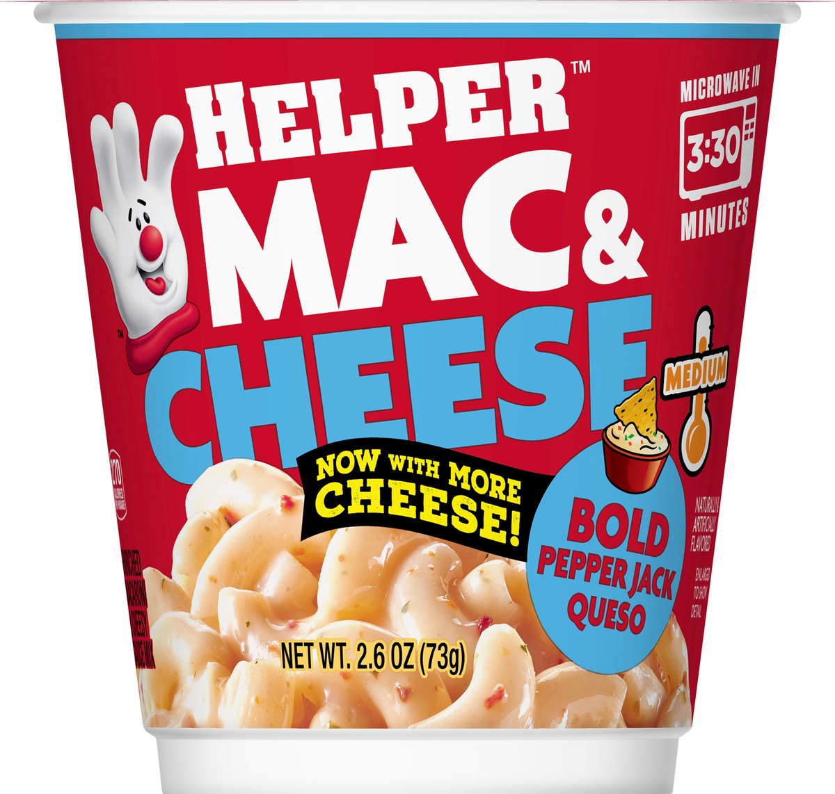 slide 9 of 11, Helper Medium Bold Pepper Jack Queso Mac & CheeseCup\Tub, 2.6 oz