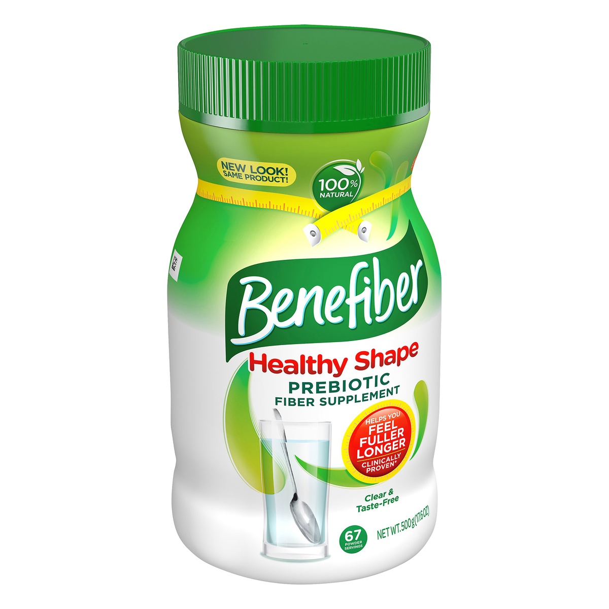 slide 2 of 7, Benefiber Healthy Shape Taste-Free Fiber Supplement Powder, 17.6 oz