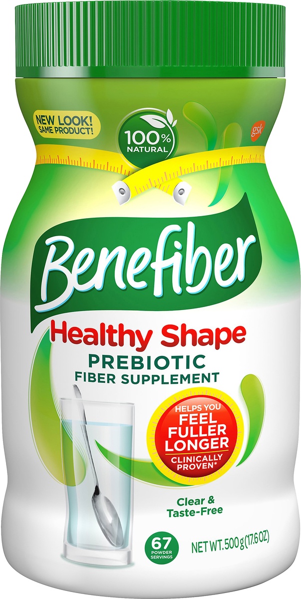 slide 7 of 7, Benefiber Healthy Shape Taste-Free Fiber Supplement Powder, 17.6 oz