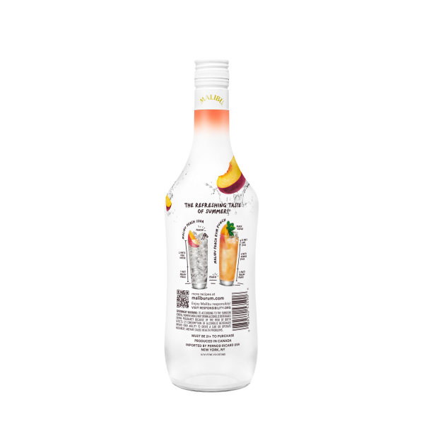 slide 3 of 10, Malibu Caribbean Rum with Peach Liqueur 750mL, 42 Proof, 750 ml