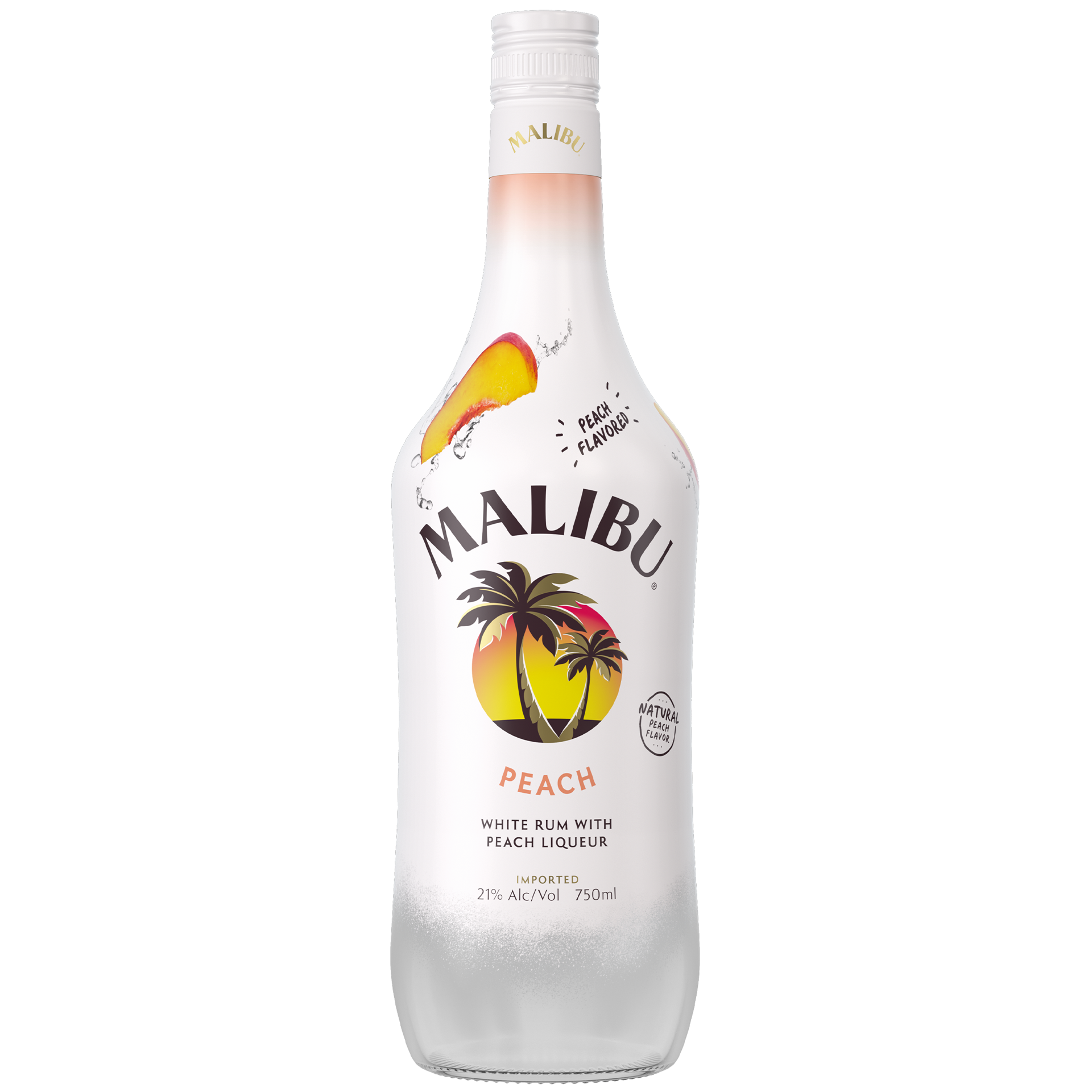 slide 1 of 10, Malibu Caribbean Rum with Peach Liqueur 750mL, 42 Proof, 750 ml