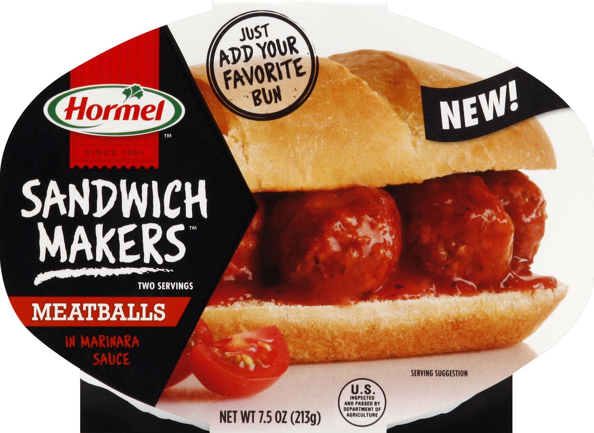 slide 4 of 4, Hormel Sandwich Makers Meatballs In Marinara Sauce, 7.5 oz