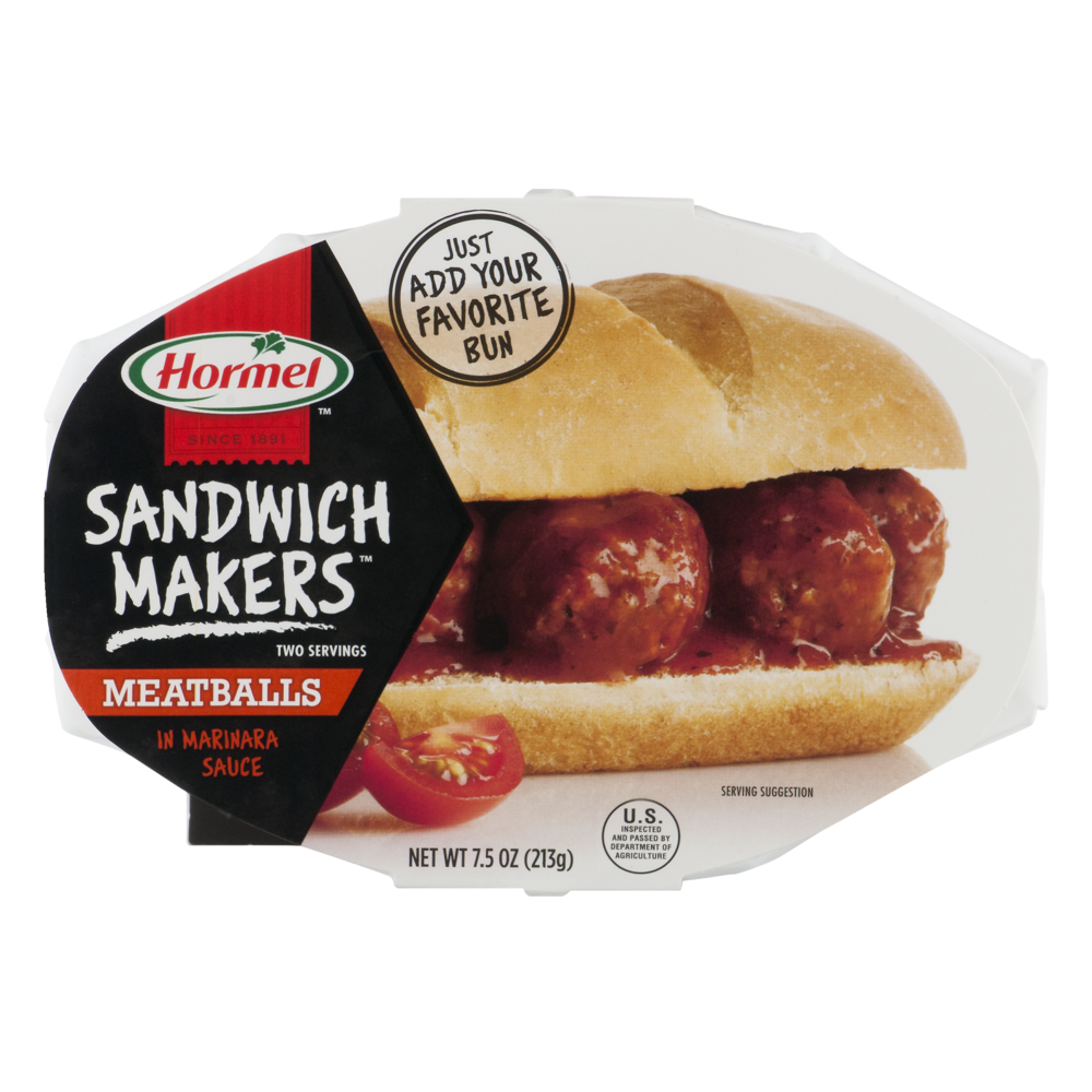 slide 1 of 4, Hormel Sandwich Makers Meatballs In Marinara Sauce, 7.5 oz