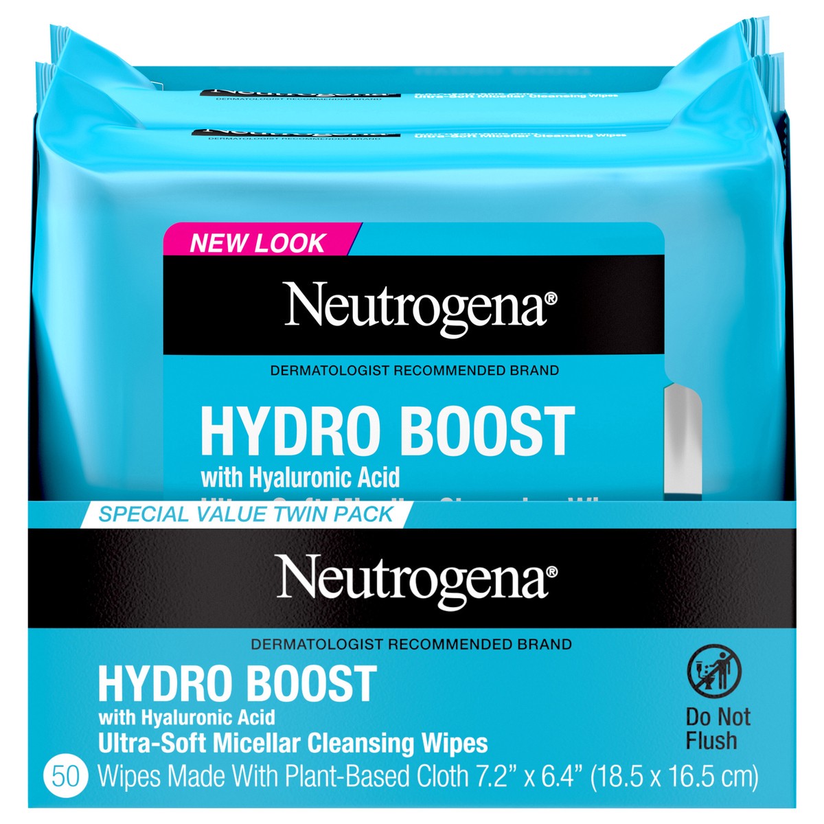 slide 1 of 12, Neutrogena Hydro Boost Makeup Remover Ultra-Soft Micellar Cleansing Wipes. 25 Count, Twin Pack, 25 ct