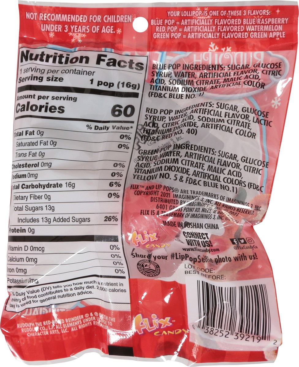 slide 2 of 9, Rudolph The Red Nosed Reindeer Lip Pops Lollipops 0.56 oz, 0.56 oz