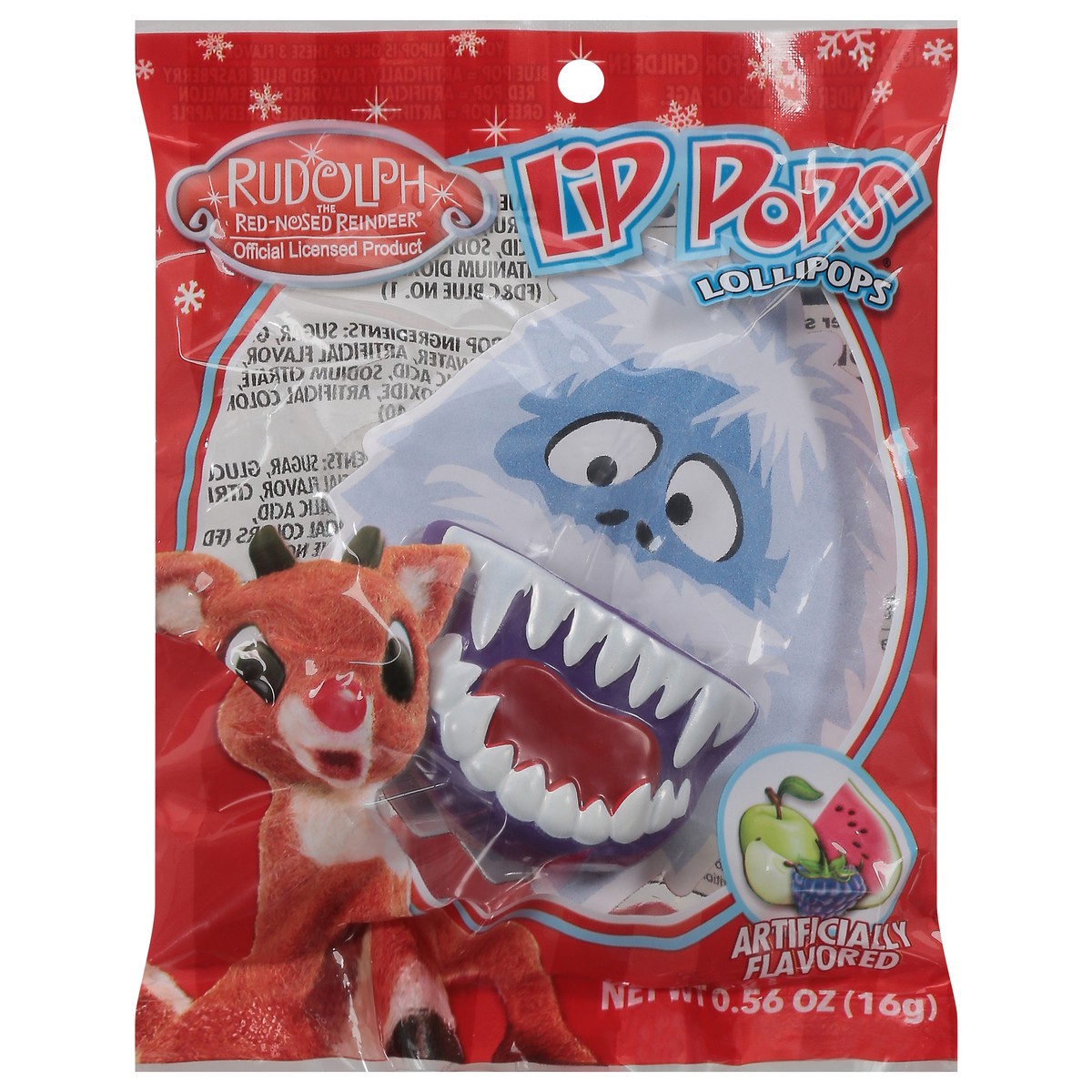 slide 1 of 9, Rudolph The Red Nosed Reindeer Lip Pops Lollipops 0.56 oz, 0.56 oz