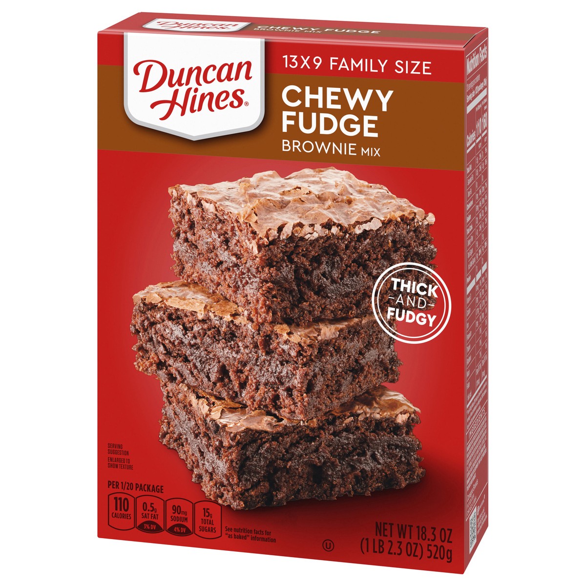 slide 3 of 9, Duncan Hines Family Size Chewy Fudge Brownie Mix 18.3 oz, 18.3 oz
