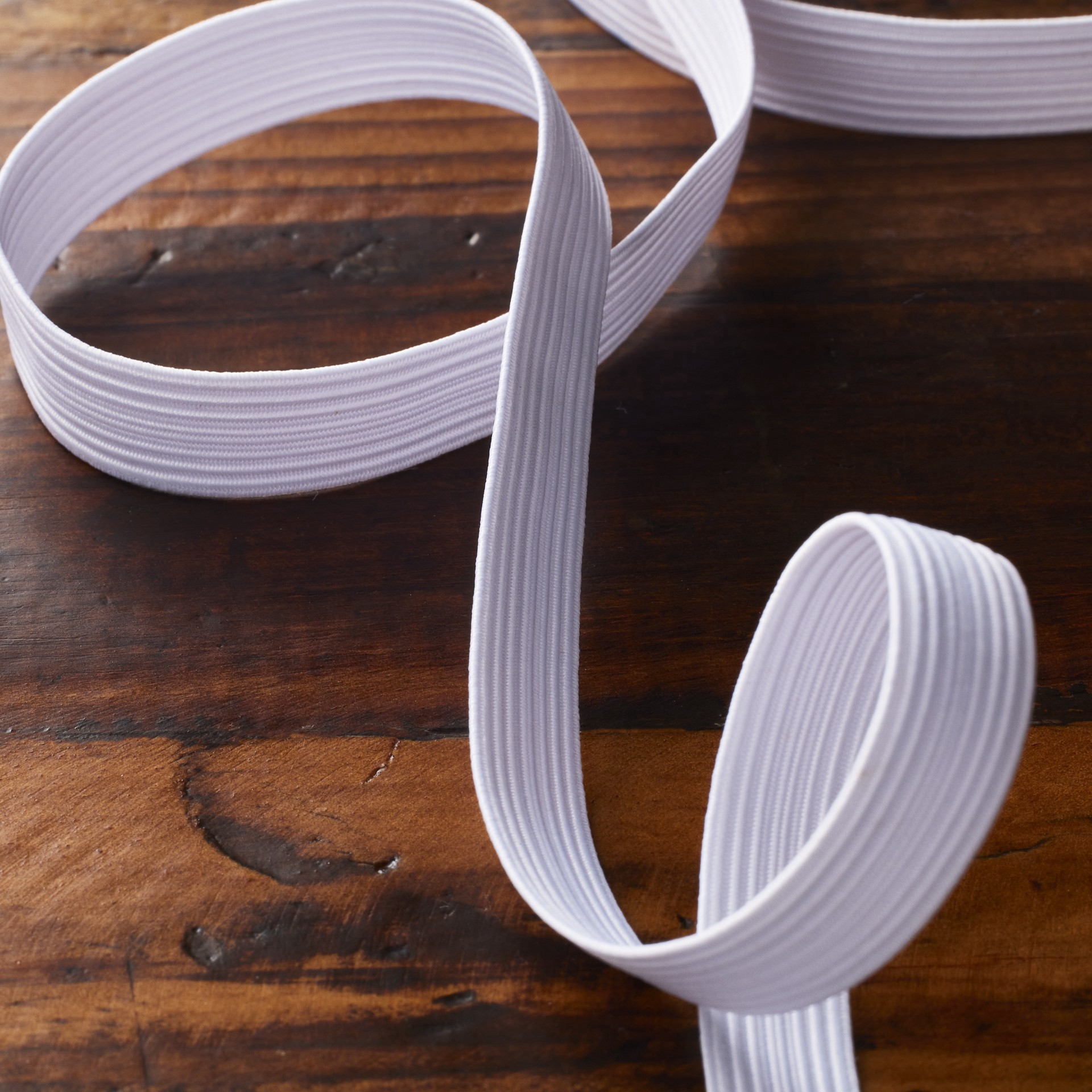 slide 3 of 3, 1/2" White Braided Elastic By Loops & Threads, 1/2 in x 1.5 yd