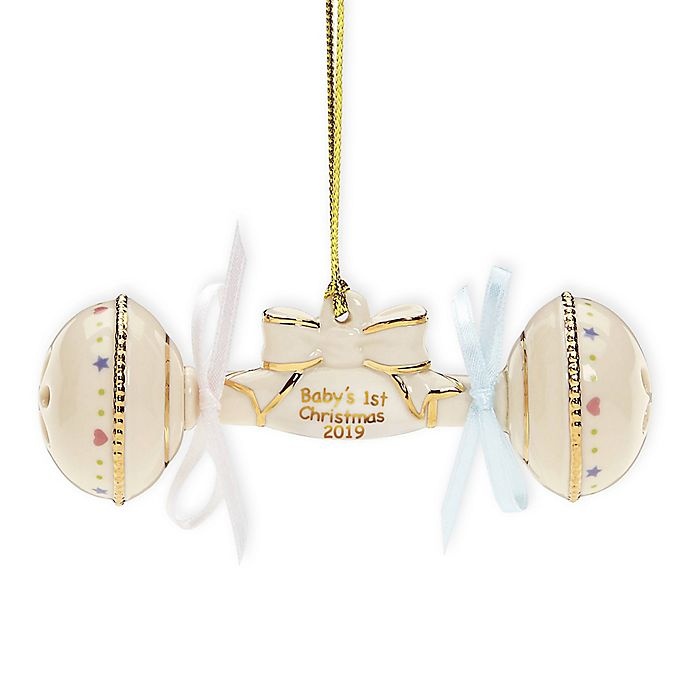 slide 1 of 1, Lenox 2019 Baby's 1st Christmas Rattle Ornament, 1 ct