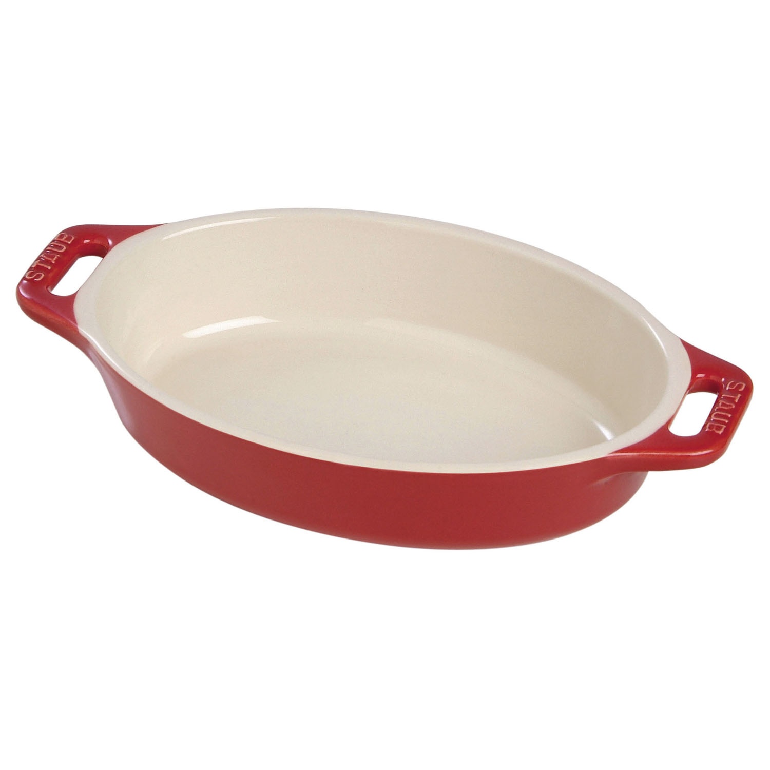 slide 1 of 1, STAUB Cherry Ceramic Oval Baking Dish, Cherry, 15 in