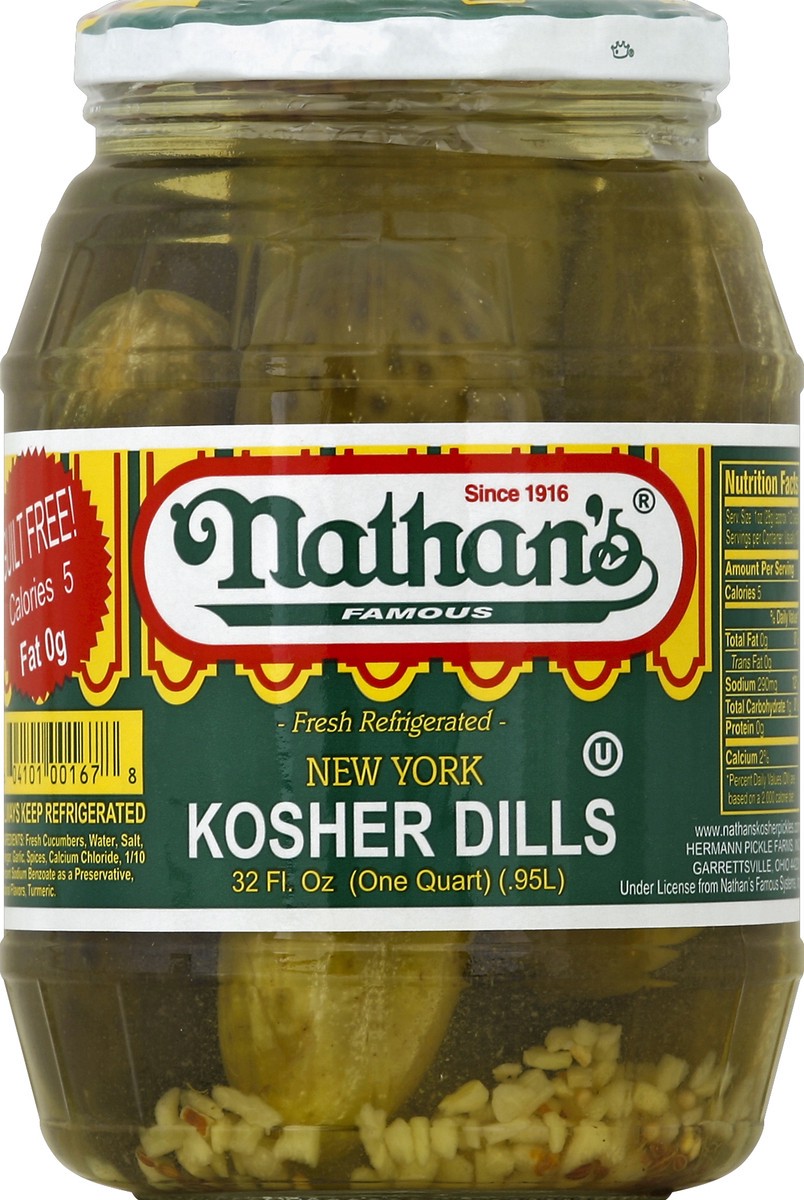 slide 2 of 2, Nathan's Famous Nathans Pickles Dill Whole 32Oz, 32 oz