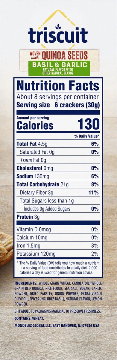 slide 8 of 9, Triscuit Basil & Garlic With Quinoa Seeds Whole Wheat Crackers, 8 oz, 8 oz