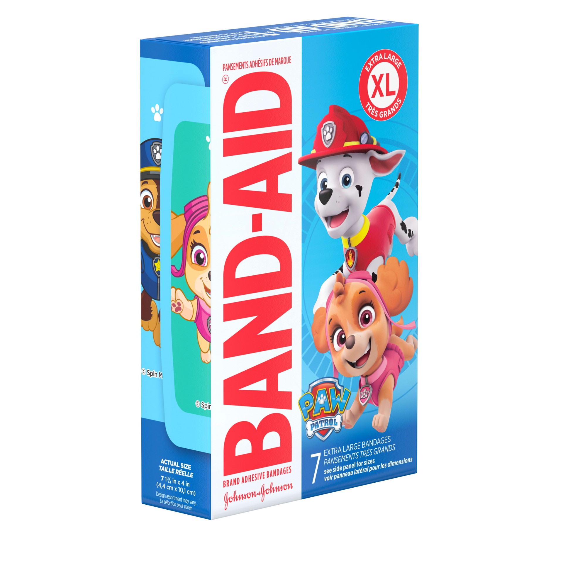 slide 5 of 5, BAND-AID Adhesive Bandages for Minor Cuts and Scrapes, Nickelodeon Paw Patrol, Extra Large, 7 ct