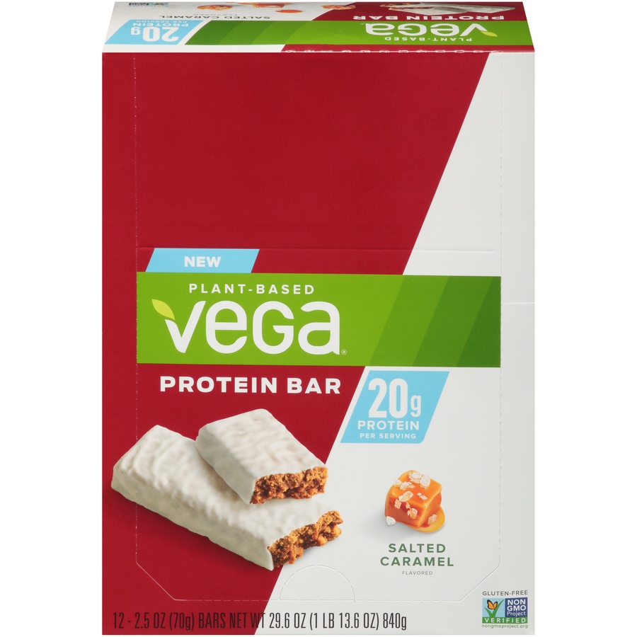 slide 1 of 8, Vega Prot Bar Us Slt Crml Box, 29.6 oz