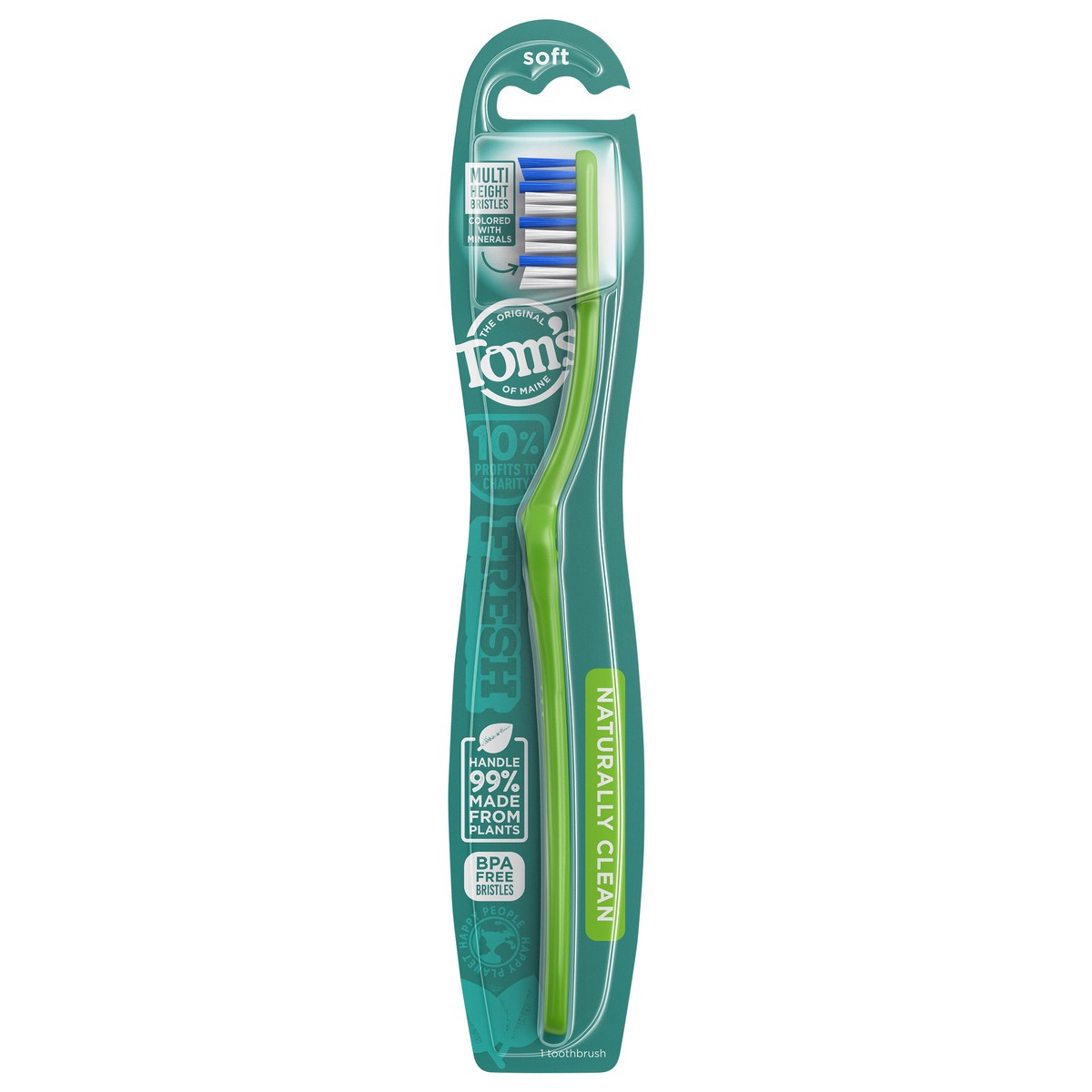 slide 1 of 4, Tom's of Maine Naturally Clean Toothbrush, Soft, 1 ct