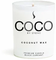 Coco By Stone Black Currant Scented Coconut Wax Jar Candle - White
