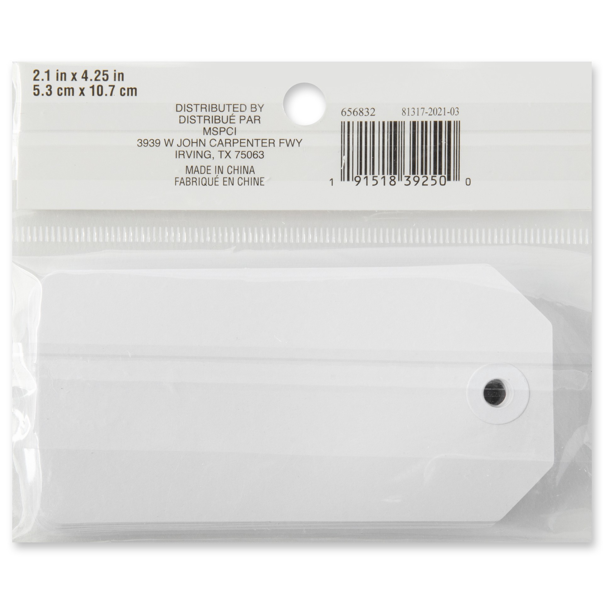 slide 5 of 6, White Medium Tags By Recollections, 2.1 in x 4.25 in