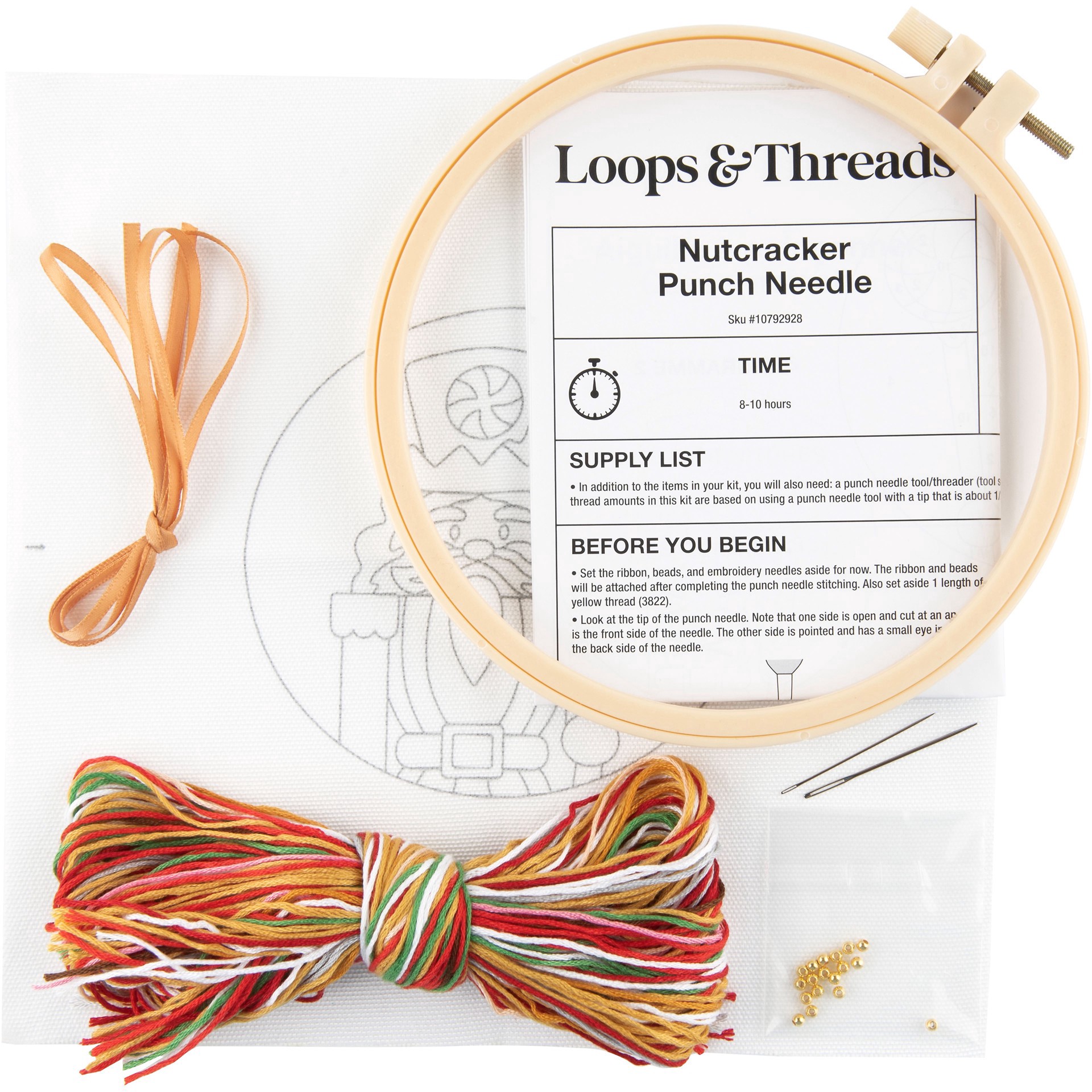 slide 2 of 3, 6" Peppermint Nutcracker Punch Needle Kit By Loops & Threads, 6 in