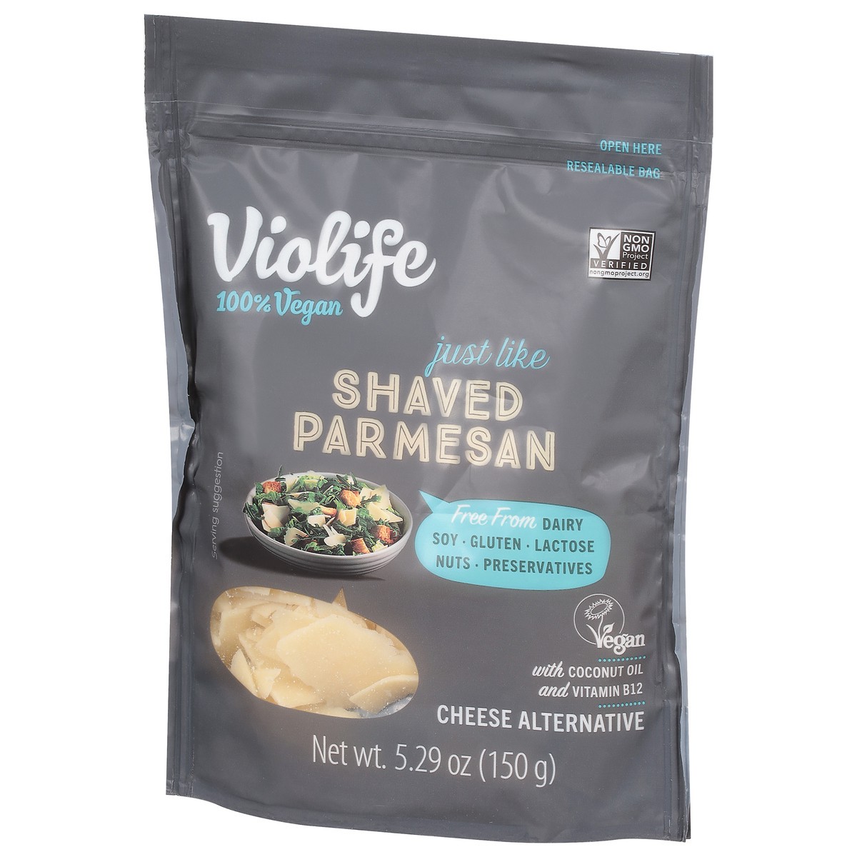 slide 3 of 11, Violife Just Like Shaved Parmesan, Dairy-Free Vegan, 5.29 oz Bag, 1 ct