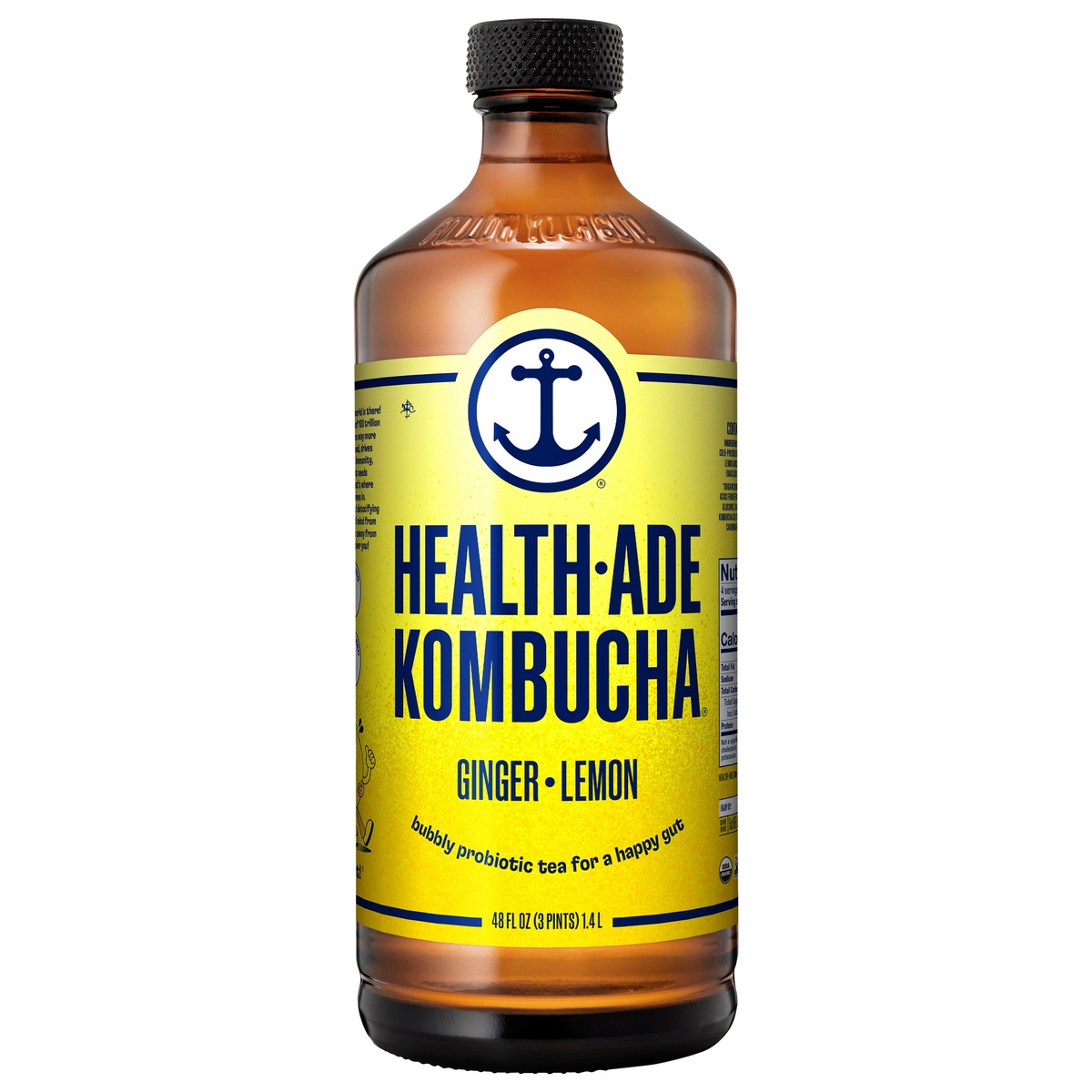 slide 1 of 1, Health-Ade Kombucha-Ginger Lemon, 48 oz