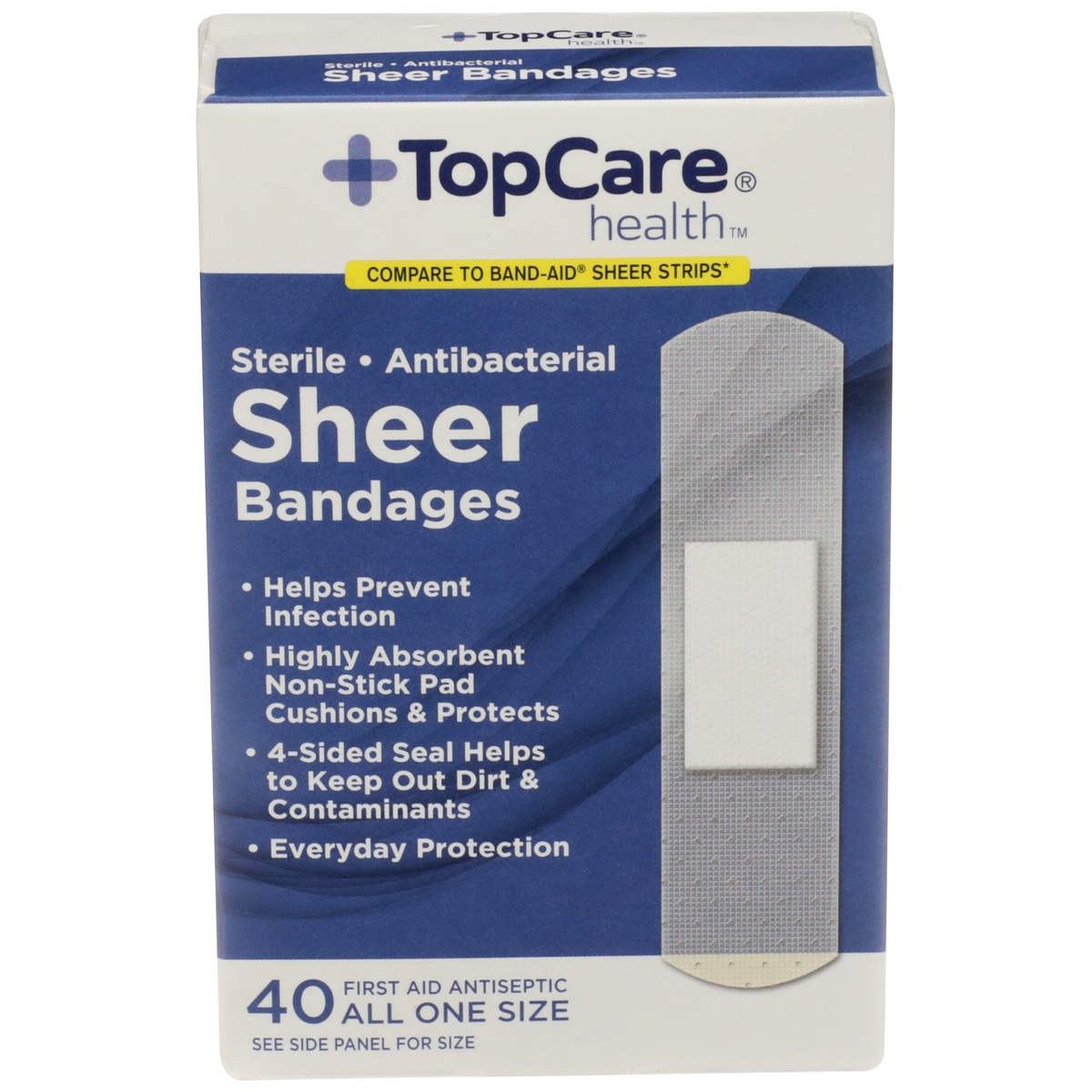 slide 1 of 1, TopCare Sheer Bandages, 40 ct