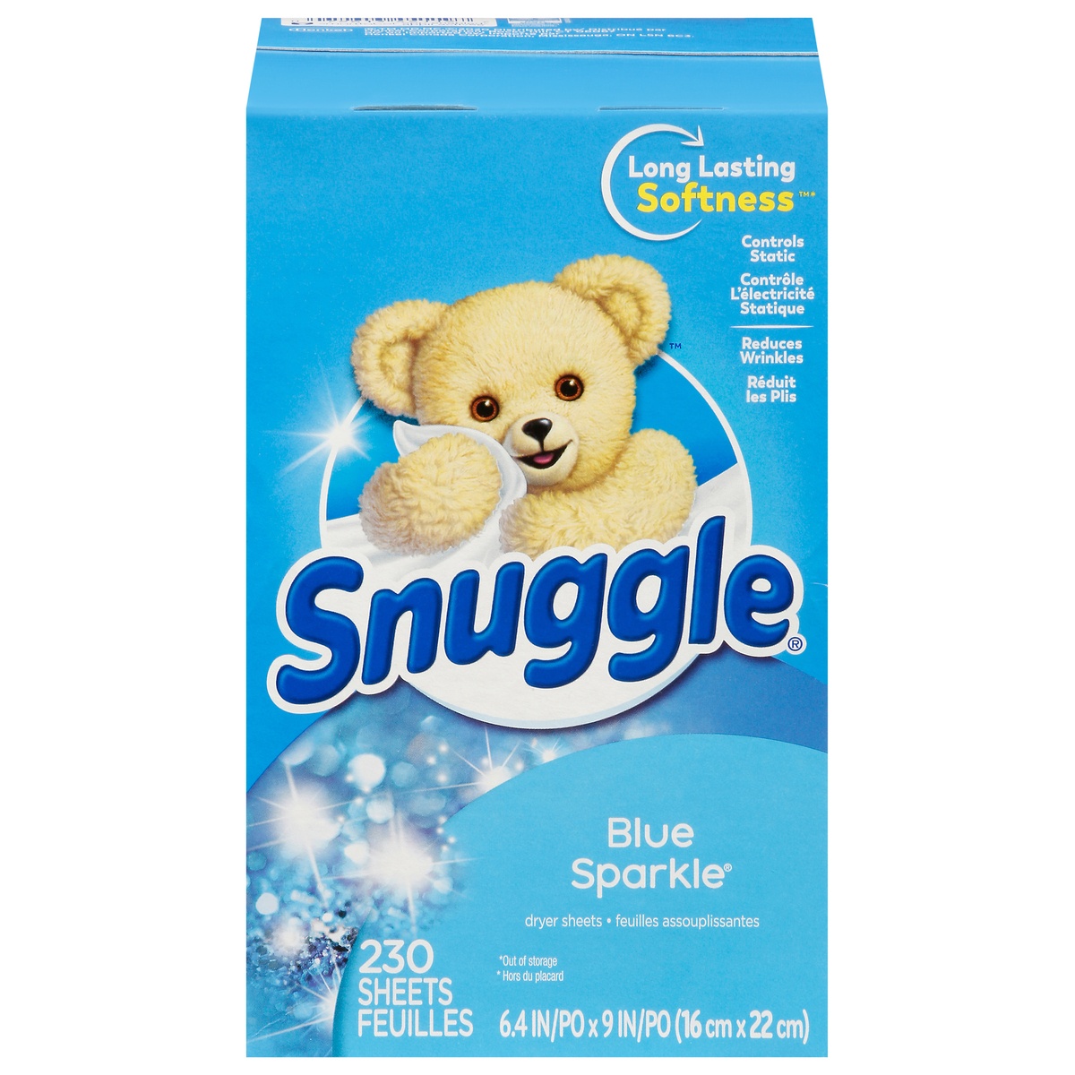 slide 1 of 9, Snuggle Blue Sparkle Fresh Scent Dryer Sheets - 230ct, 