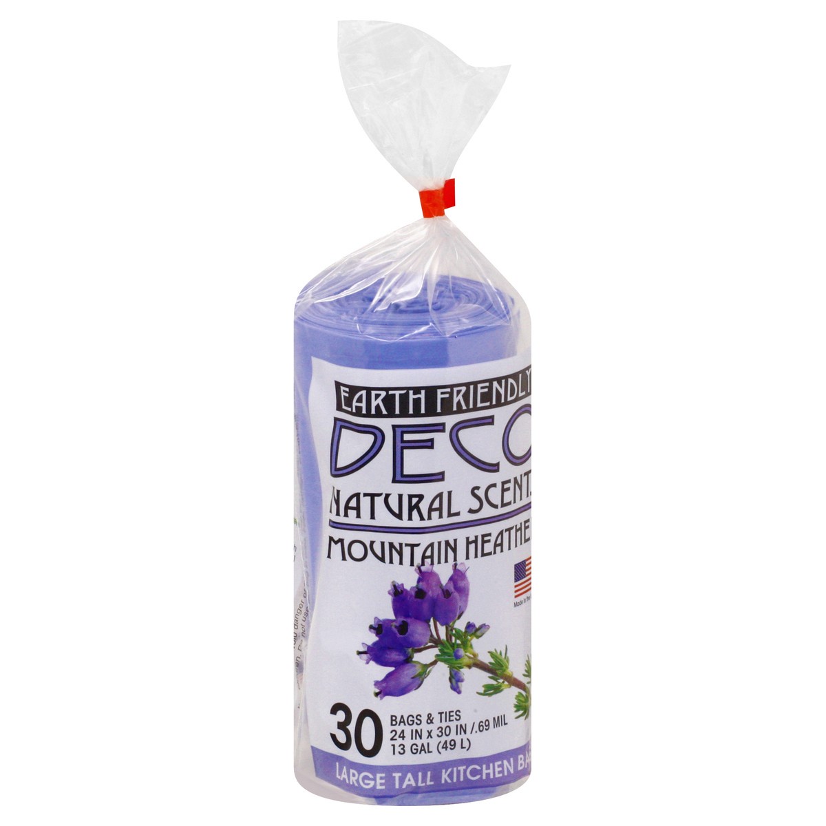 slide 4 of 9, Deco Natural Scents Tahitian Vanilla/Mountain Heather/Fresh Cut Lemon 13 Gal Large Tall Kitchen Bags, 30 ct