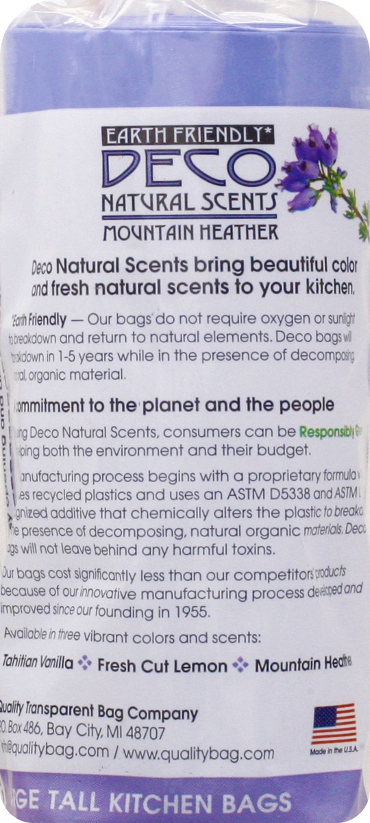 slide 8 of 9, Deco Natural Scents Tahitian Vanilla/Mountain Heather/Fresh Cut Lemon 13 Gal Large Tall Kitchen Bags, 30 ct