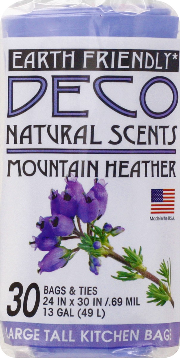 slide 5 of 9, Deco Natural Scents Tahitian Vanilla/Mountain Heather/Fresh Cut Lemon 13 Gal Large Tall Kitchen Bags, 30 ct