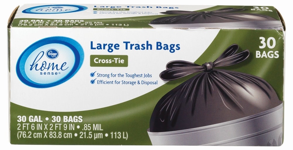 slide 1 of 1, Kroger Home Sense Trash Bags, 30 ct