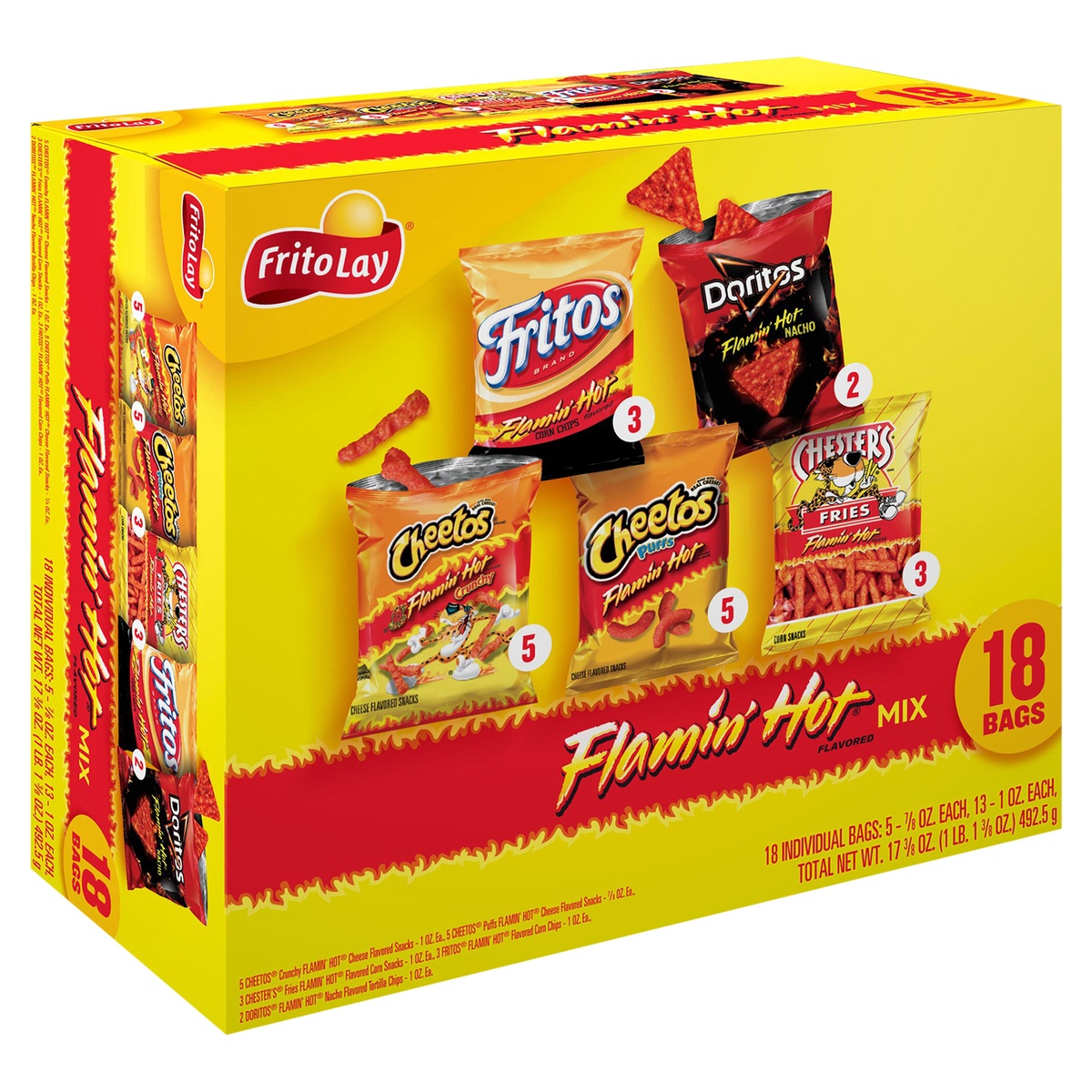 slide 2 of 11, Frito-Lay Flamin' Hot Mix Snacks Variety Pack, 18 ct
