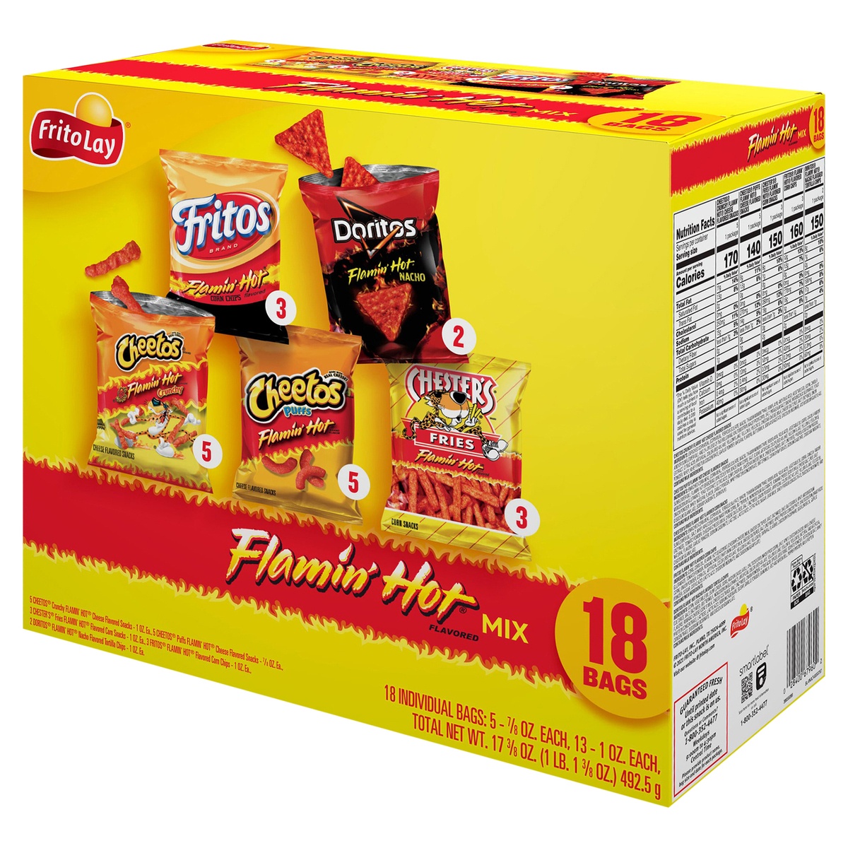 slide 3 of 11, Frito-Lay Flamin' Hot Mix Snacks Variety Pack, 18 ct