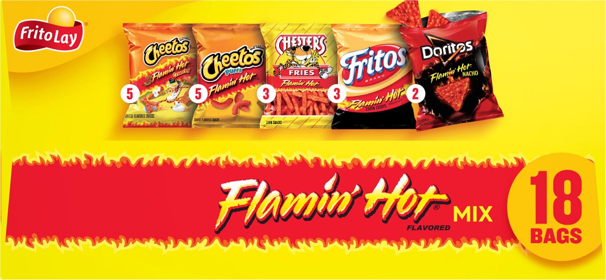 slide 8 of 11, Frito-Lay Flamin' Hot Mix Snacks Variety Pack, 18 ct