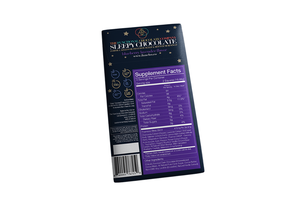 slide 3 of 3, The Functional Chocolate Company Functional Chocolate Sleep Sweet Slumber Blueberry Lavender Candy - 1.75oz, 1.75 oz