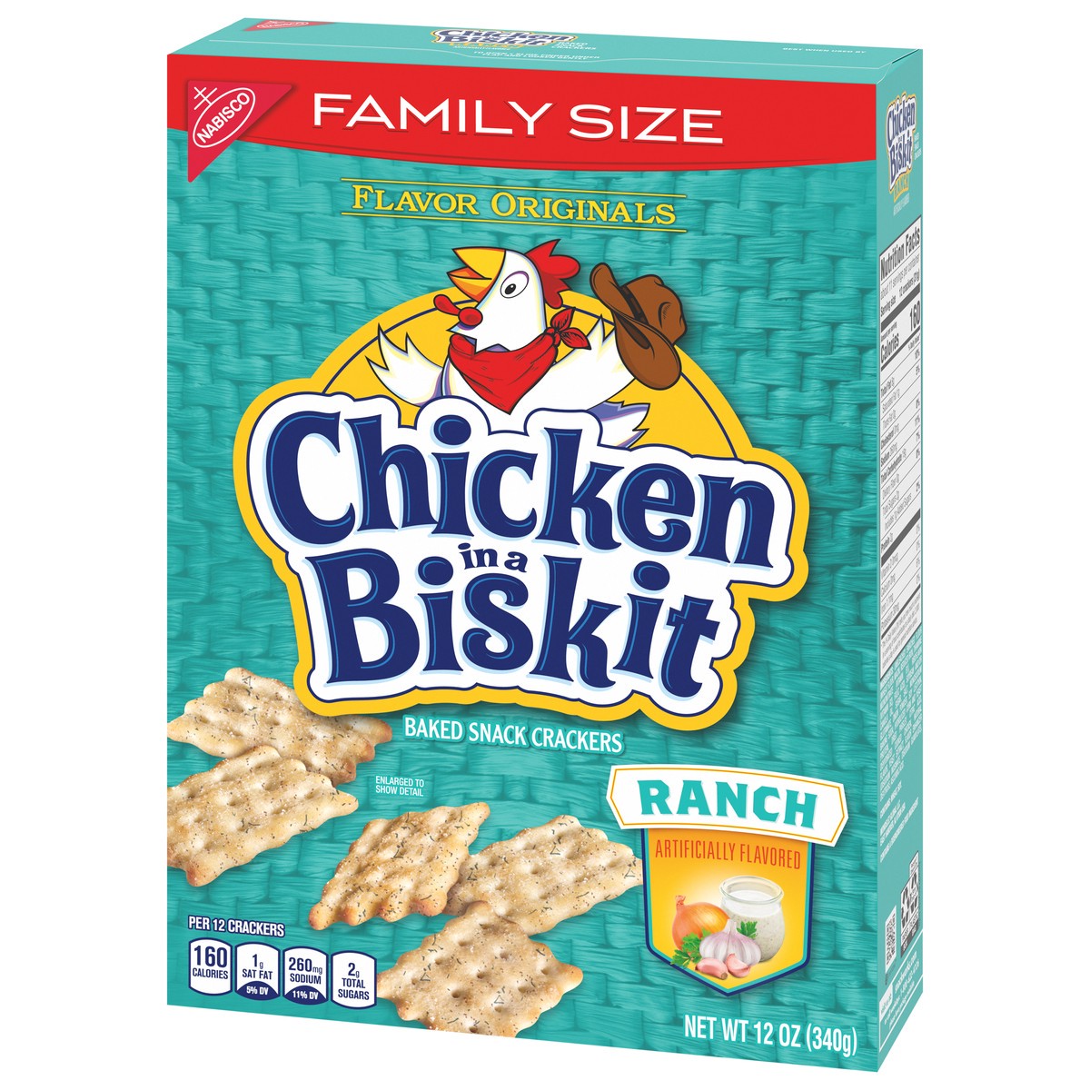 slide 7 of 9, Chicken in a Biskit Ranch Baked Snack Crackers Family Size 12 oz, 12 oz