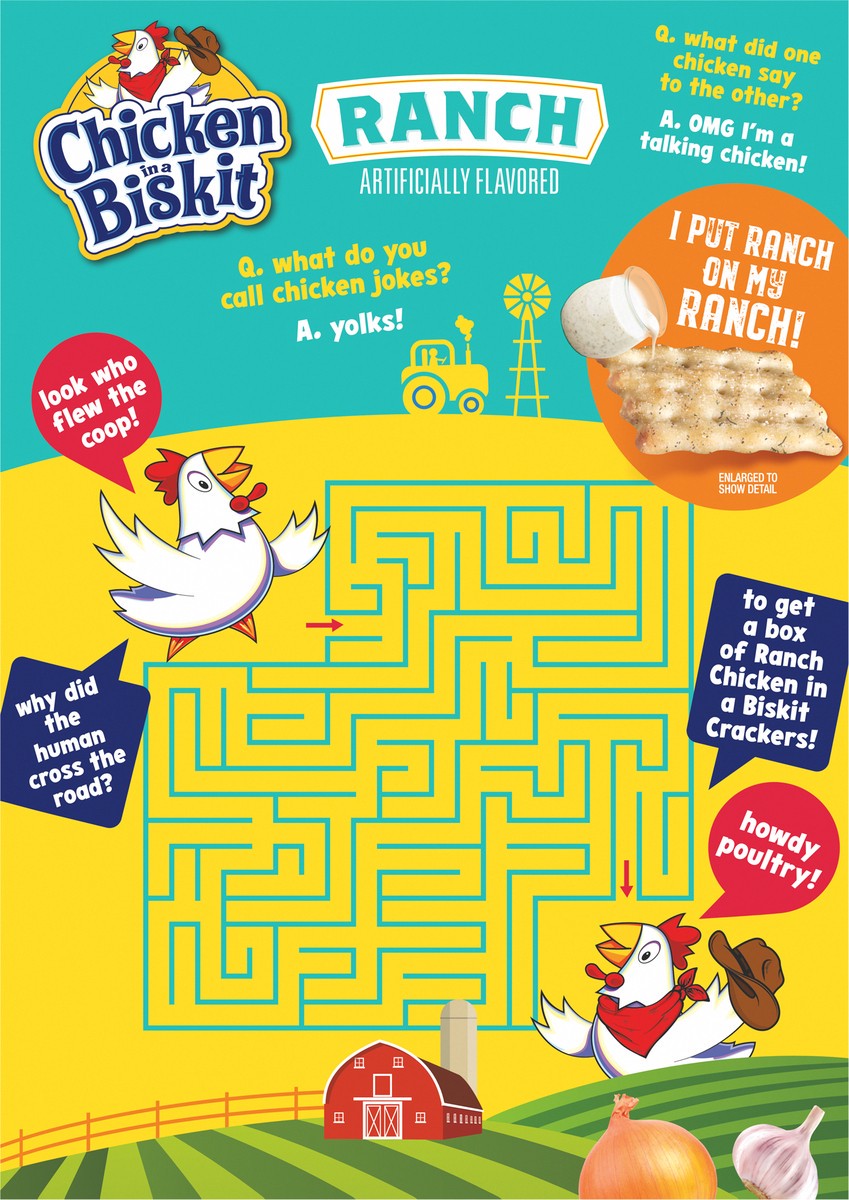slide 3 of 9, Chicken in a Biskit Ranch Baked Snack Crackers Family Size 12 oz, 12 oz