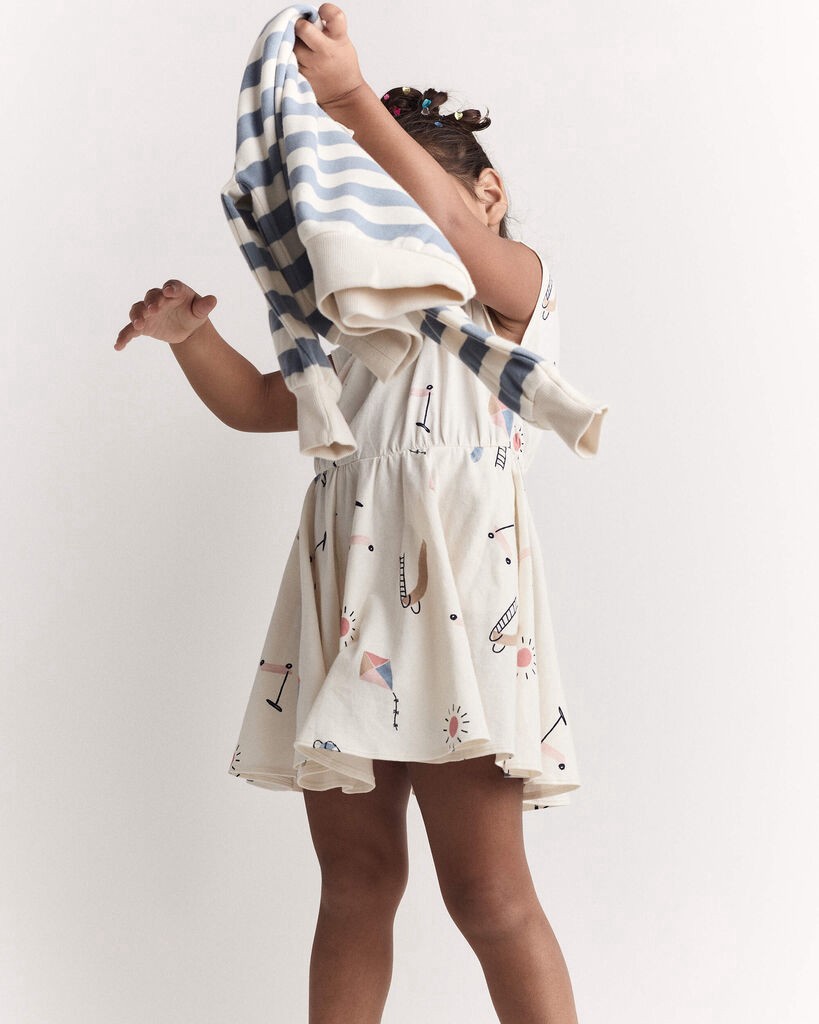 slide 6 of 8, Otteravenue Toddler Girl Avenue Twirl™ Dress in Park Day Print - Cream Cream 3T, 1 ct