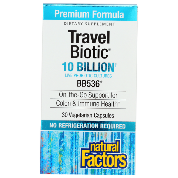 slide 1 of 2, Natural Factors Travelbiotic 10Billion, 30 ct