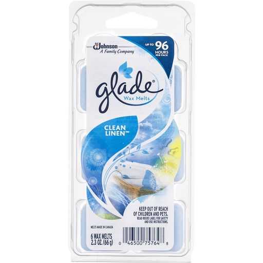 slide 4 of 9, Glade Wax Melts Clean Linen, 6 ct