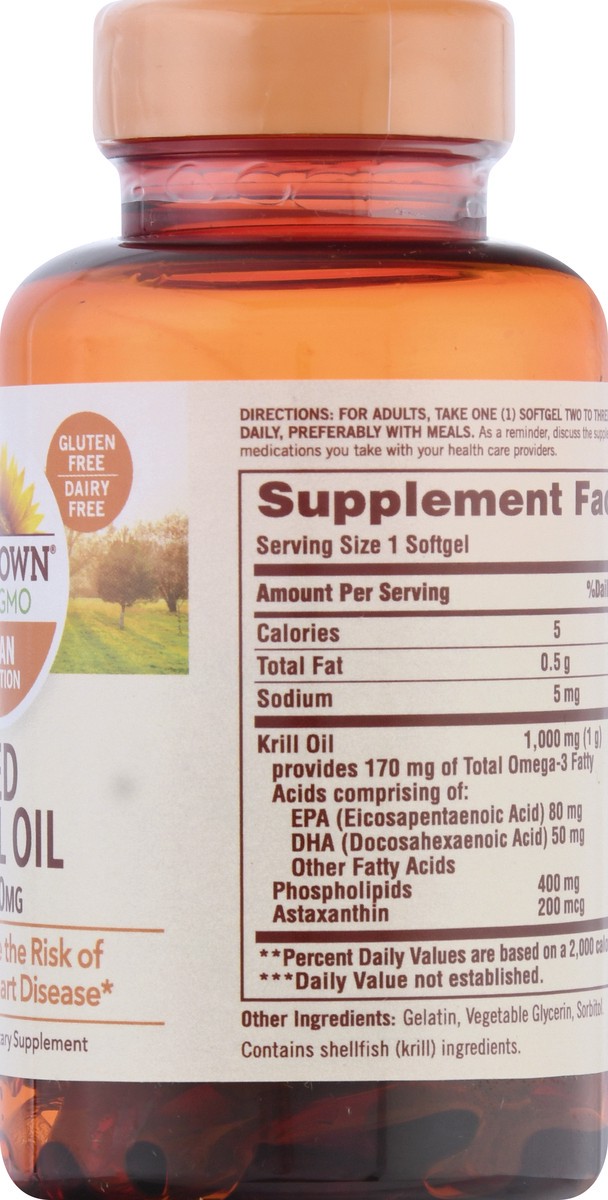 slide 8 of 9, Sundown Naturals Red Krill Oil, 60 ct; 1000 mg