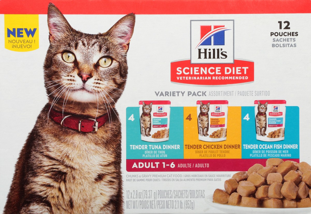 slide 2 of 12, Science Diet Hill's Science Diet Adult Wet Cat Food - 2.8 oz, Variety Pack, 12 ct