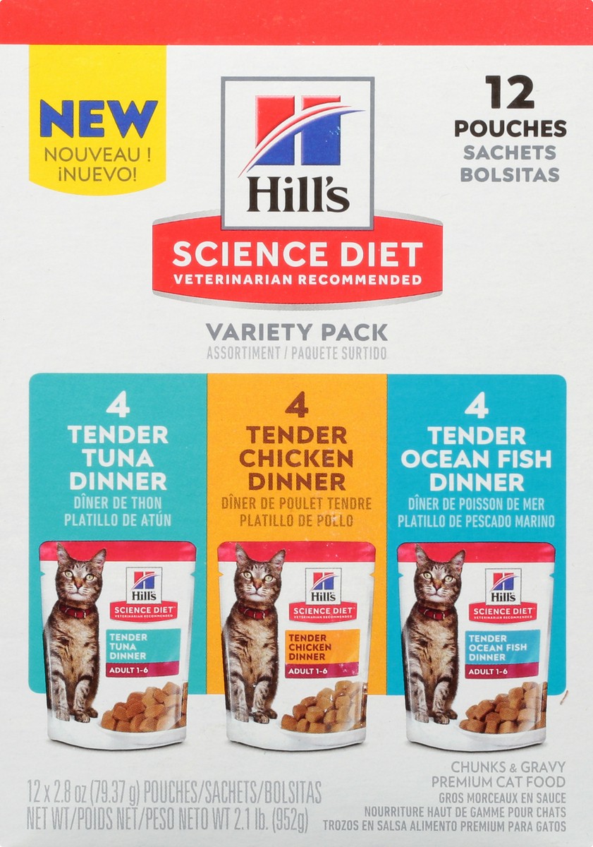 slide 5 of 12, Science Diet Hill's Science Diet Adult Wet Cat Food - 2.8 oz, Variety Pack, 12 ct