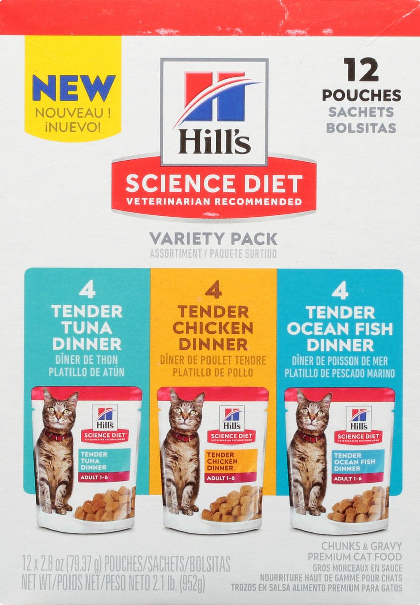 slide 3 of 12, Science Diet Hill's Science Diet Adult Wet Cat Food - 2.8 oz, Variety Pack, 12 ct