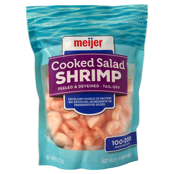 slide 1 of 1, Meijer Cooked Salad Shrimp, Ready to Eat, 8 oz